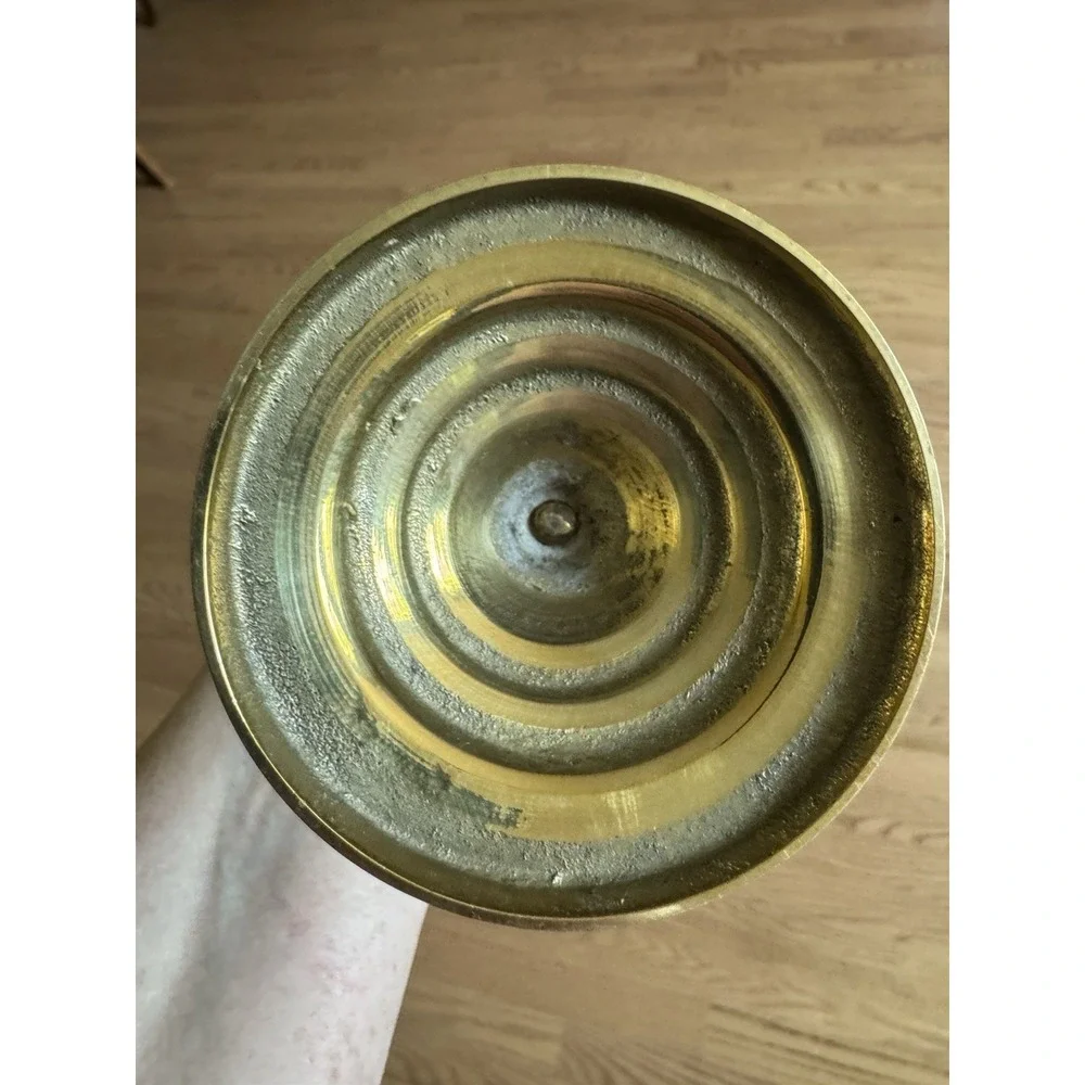 Vintage 1960s-70s Brass Open Spiral Cage Candlestick Holders, Pair‎